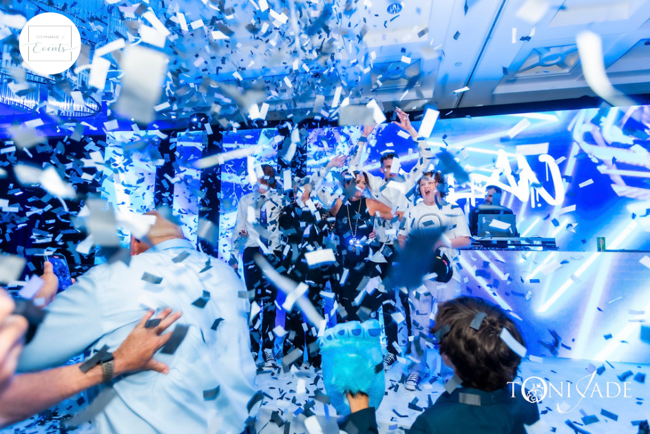 Confetti drop at celebration