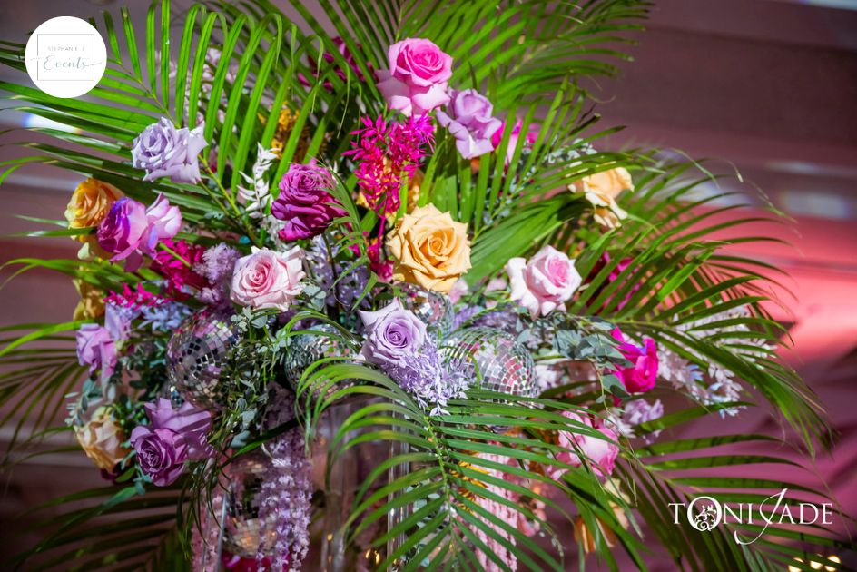 Coachella-themed event tablescape